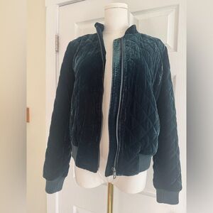 Banana Republic Dark Green Quilted Bomber Jacket